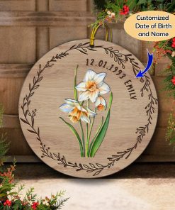 Customized Date of Birth and Name Birthday Gift Ornament UKHM280612