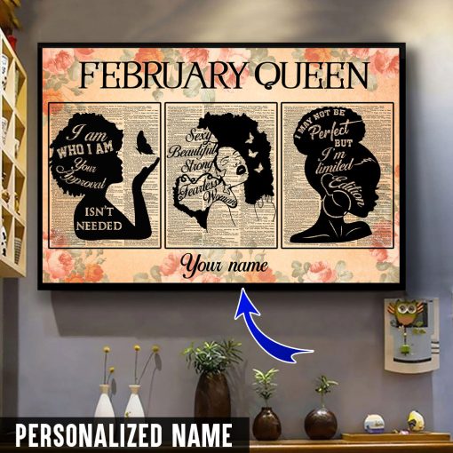 Personalized Name February Queen Canvas QFMM280302